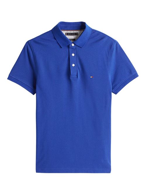 Polo uomo blu elettrico in cotone Tommy Hilfiger | MW0MW17771D03